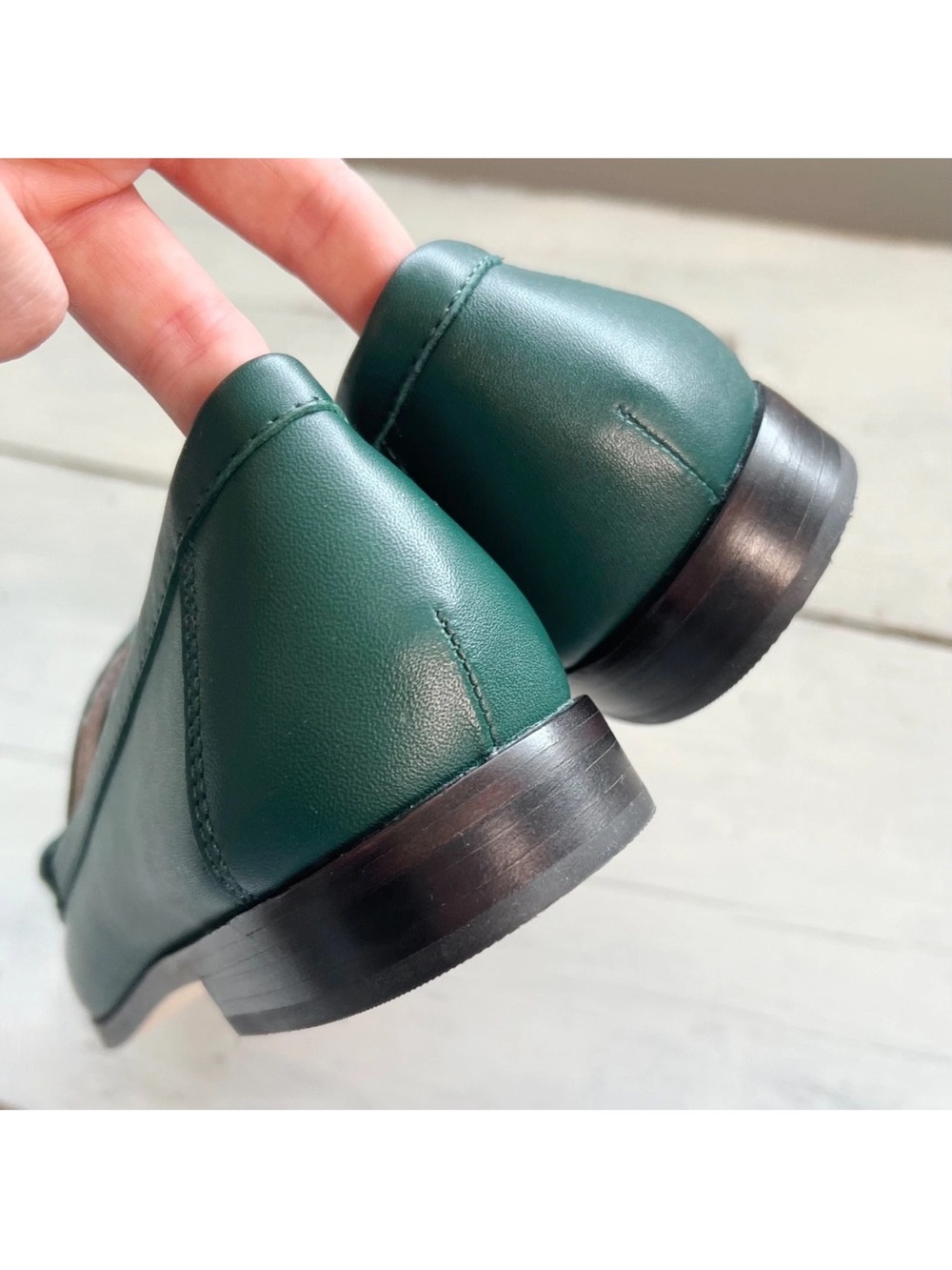 Ralph Lauren Wynnie Leather Women's Penny Loafer Shoe Sz 9 Season Green Holiday - Picture 14 of 15